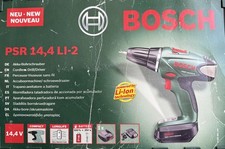 Bosch Akku-Bohrschrauber PSR 14,4 Li-2, Ladegerät, 2 Akkus