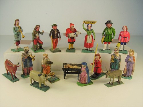 Antike holz krippenfiguren - antike,