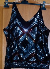 Pailletten Top, elastisch, Gr. XL, H&M
