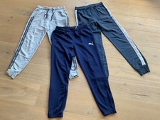 Sporthose Jogginghose Hilfiger Größe S Puma Logo Streifen Bündchen blau grau