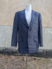 Vintage Dunkelblauer Jacquard