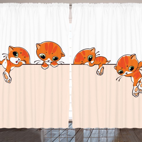 Katze rustikale gardine banner - katze,