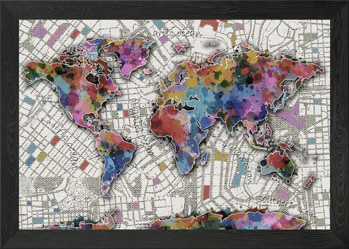 Weltkarte splatter vintage - weltkarte,