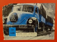 Original alter MAGIRUS DEUTZ LKW Lastwagen TYP S 6500 Prospekt RARITÄT