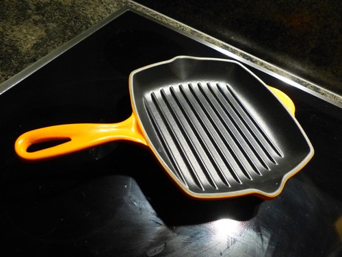 Grillpfanne orange pfanne mit - grillpfanne,