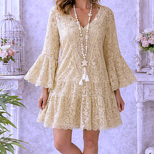 38 40 42 Tunika Kleid Spitze