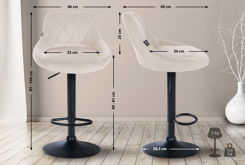 Barhocker lazio samtbezug - barhocker,
