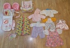 XXL Puppen Set Kleidung Zubehör Sitz Schlitten Baby Born Chou Chou