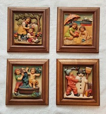 4 Jahreszeiten Holzschnitzerei Bauernhof Voglauer Familie Katze Kinder Schneeman