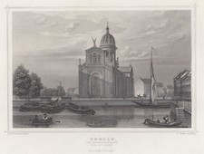 Berlin Michaeliskirche Original Stahlstich Oeder 1854