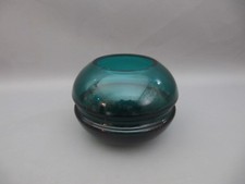 70er Jahre KUGEL GLAS VASE - green ball glass vase