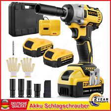 1000Nm 21V Akku-Schlagschrauber Ratschen Akkuschrauber Set mit 1x 2x Akkus 6,0Ah