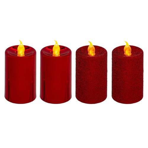 Led kerzen glitzer 4er set - glitzer,, 4er-set