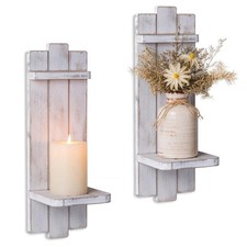 Wandkerzenhalter Holz Set