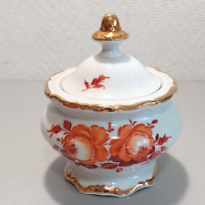 Weimar Porzellan Zuckerdose Made in DDR handgemalt Rosendekor Rosen Goldrand