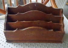 KARTEN/UMSCHLAGS-ORGANIZER aus Holz, dunkel gebeizt, 3 Einsteckfächer