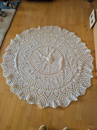 Häkeldecke rund 130 - ,