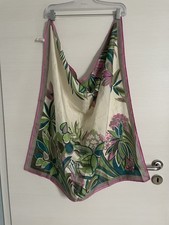 Seidentuch Reine Seide Handdruck 79x77 cm