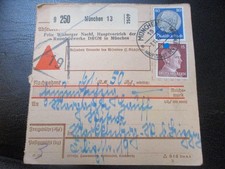 #2344 Paketkarte aus MÜNCHEN 13, Raumbildwerke DRGM nach Markkleeberg