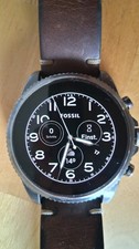 Fossil Gen 6 Smartwatch Edelstahl Rauchgrau mit Lederarmband