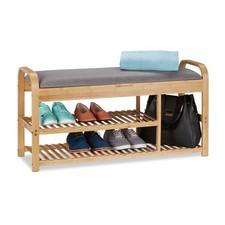 Schuhbank Flursitzbank Garderobenbank grau Schuhbank mit Stauraum leicht