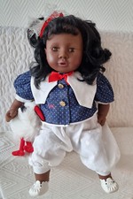 Götz Puppe dunkel 45 cm aus 1992 schwarzhaarig Spielpuppe, Sammlerpuppe,  Doll
