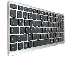 DE Tastatur Keyboard Silber Rahmen komp. für Lenovo IdeaPad U310 (MAG69GE)