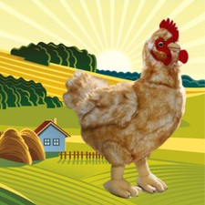 Plüschhuhn✴lebensechtes Kuscheltier✴Plüschtier Stoff Gockelhahn Plüschhenne 35cm