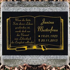 GRANIT Grabsteine Grabplatte Bücher offenes Buch-g01 ►farbige Textgravur◄ 60x40