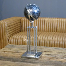 Deko Chrom Globus Art Deco