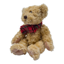 Douglas Teddy Bär 2003 | Plüschtier mit rotem Karoschal | Kuscheltier Sammler