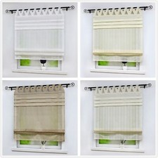 Raffrollo mit Schlaufen Raffgardinen Weiß Küche Gardinen Halbtransparent Modern