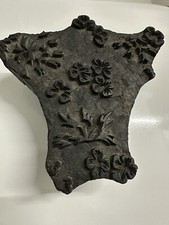 Handgefertigt Textil Druckblock Holz Stempel Dekor… ? ?GLÜCKSKLEE??um 1900