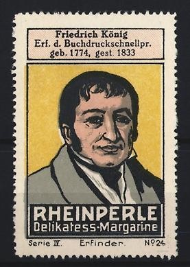Reklamemarke friedrich könig - friedrich,