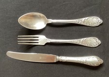 Neusilber (Melchior) Besteck Set 3 Teile aus 40-50 Jahren