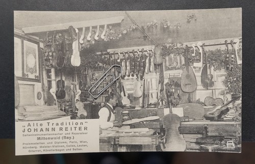 Werbekarte 1930 geigenbauer - um,