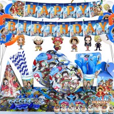 One Piece Kinder Geburtstag Party Geschirr Set Pappteller Becher Deko Swirl