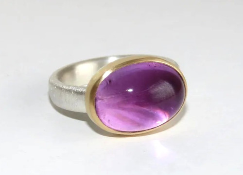 Flieder amethyst ring aus 750 - amethyst,