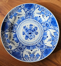 Wandteller Delft, weiß-blau