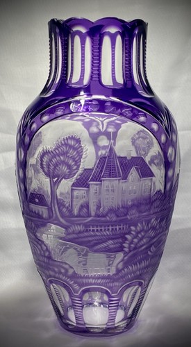 Antike überfangglas vase - antike,