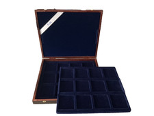 Münzbox Aufbewahrung Etui Die ersten EURO Prägungen GÖDE HOLZ Einlage 24 Münzen