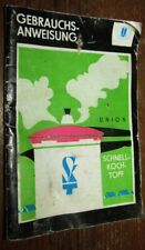 GEBRAUCHSANWEISUNG für DDR- SCHNELLKOCHTOPF SKT Union QUEDLINBURG 1973