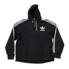 Adidas Hoodie Gr. L Pullover Schwarz Kapuze Herren Freizeit Oberteil Regular Zip