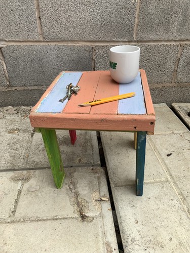 Bunter tisch handarbeit - bunter,