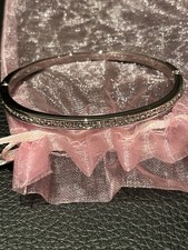 Edelstahl Armband Armreif Silber Strasssteine Damen Armspange Glitzer Neu