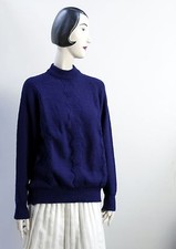 Winterpullover Wolle Strickpullover Blau True Vintage 70er NOS ungetragen OvP   