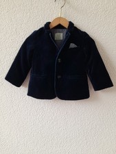 Zara Blazer Samt Gr. 86 Dunkelblau festlich Sakko Velvet Jacket