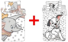 Disney Dumbo 101 Dalmatiner Kinderbettwäsche Elefant Hunde 100 x 135 cm, 2er-Set