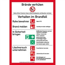 Aufkleber Brandschutzordnung (mit Handfeuermelder) Teil A (2014) Folie 210x297mm