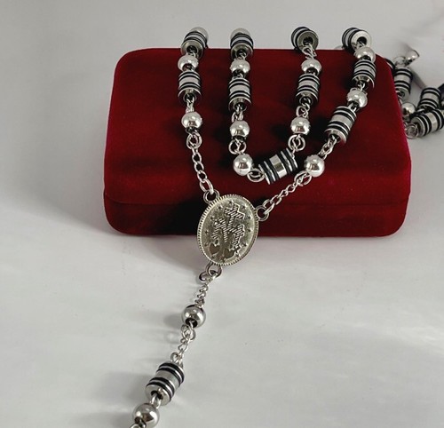 Halskette rosenkranz edelstahl - halskette,